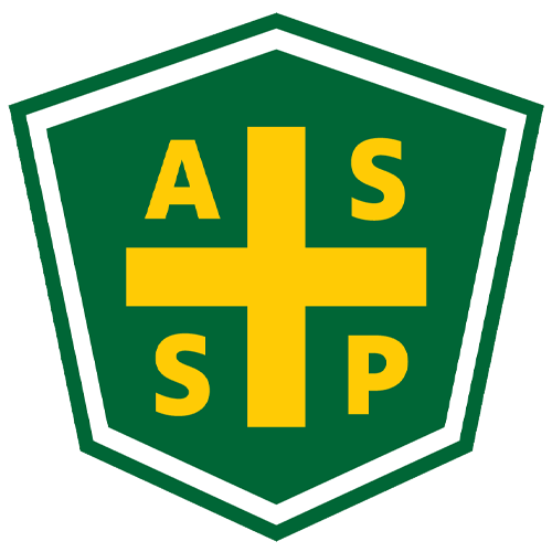 Logo of the American Society of Safety Professionals (ASSP) featuring a green shield with yellow letters "ASSP" and a central cross, symbolizing safety and compliance in workplace practices.